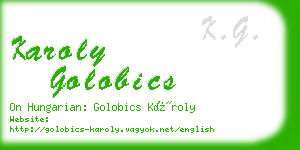 karoly golobics business card